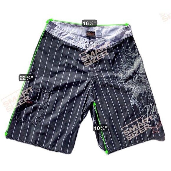 Miami Ink Men’s Board Shorts Swim Trunks Size 36 Y2K - Picture 6 of 7